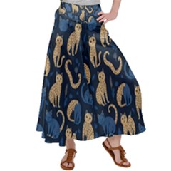 Cat Pattern Animal Women s Satin Palazzo Pants by Pakjumat