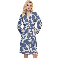 Bird Animal Animal Background Long Sleeve Velvet Robe by Pakjumat