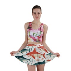 Fish Shark Animal Pattern Mini Skirt by Pakjumat