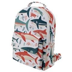 Fish Shark Animal Pattern Flap Pocket Backpack (small) by Pakjumat