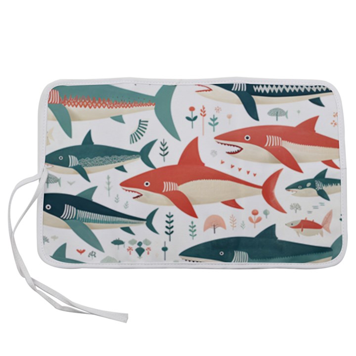 Fish Shark Animal Pattern Pen Storage Case (M)