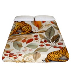 Fur Big Cat Spots Zoo Fast Hunter Fitted Sheet (california King Size) by Pakjumat