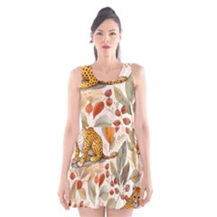 Fur Big Cat Spots Zoo Fast Hunter Scoop Neck Skater Dress by Pakjumat