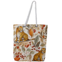 Fur Big Cat Spots Zoo Fast Hunter Full Print Rope Handle Tote (large) by Pakjumat