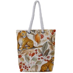 Fur Big Cat Spots Zoo Fast Hunter Full Print Rope Handle Tote (small) by Pakjumat