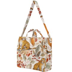 Fur Big Cat Spots Zoo Fast Hunter Square Shoulder Tote Bag by Pakjumat