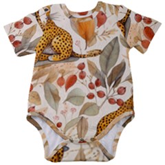 Fur Big Cat Spots Zoo Fast Hunter Baby Short Sleeve Bodysuit by Pakjumat