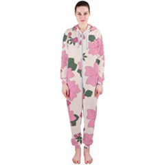 Floral Vintage Flowers Hooded Jumpsuit (ladies)