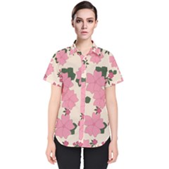 Floral Vintage Flowers Women s Short Sleeve Shirt