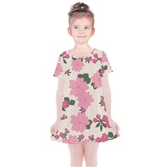 Floral Vintage Flowers Kids  Simple Cotton Dress