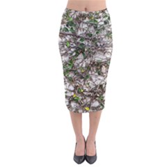 Climbing Plant At Outdoor Wall Midi Pencil Skirt