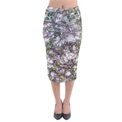 Climbing Plant At Outdoor Wall Velvet Midi Pencil Skirt by dflcprintsclothing