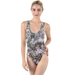 Climbing Plant At Outdoor Wall High Leg Strappy Swimsuit by dflcprintsclothing