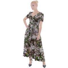 Climbing Plant At Outdoor Wall Button Up Short Sleeve Maxi Dress by dflcprintsclothing