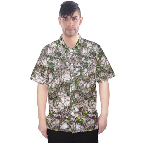 Climbing Plant At Outdoor Wall Men s Hawaii Shirt by dflcprintsclothing