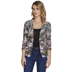 Climbing Plant At Outdoor Wall Women s One-button 3/4 Sleeve Short Jacket by dflcprintsclothing