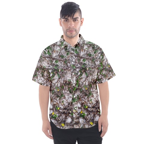 Climbing Plant At Outdoor Wall Men s Short Sleeve Shirt by dflcprintsclothing