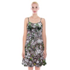 Climbing Plant At Outdoor Wall Spaghetti Strap Velvet Dress