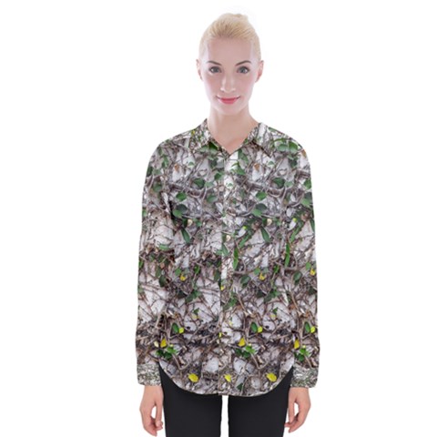 Climbing Plant At Outdoor Wall Womens Long Sleeve Shirt by dflcprintsclothing