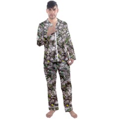 Climbing Plant At Outdoor Wall Men s Long Sleeve Satin Pajamas Set by dflcprintsclothing