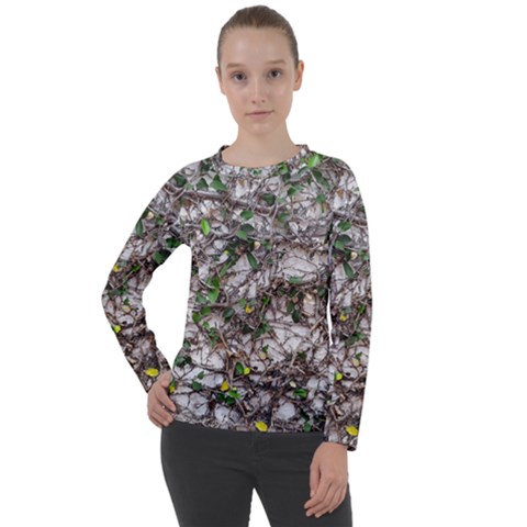 Climbing Plant At Outdoor Wall Women s Long Sleeve Raglan T-shirt by dflcprintsclothing