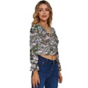 Climbing Plant At Outdoor Wall Long Sleeve V-Neck Top View3