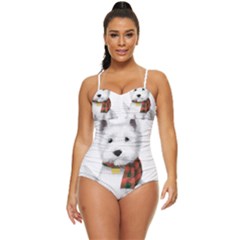 West Highland White Terrier T- Shirt Cute West Highland White Terrier Drawing T- Shirt Retro Full Coverage Swimsuit by ZUXUMI