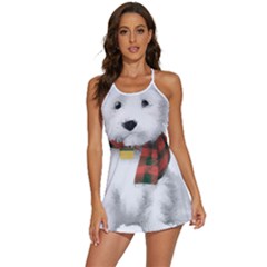 West Highland White Terrier T- Shirt Cute West Highland White Terrier Drawing T- Shirt 2-in-1 Flare Activity Dress by ZUXUMI