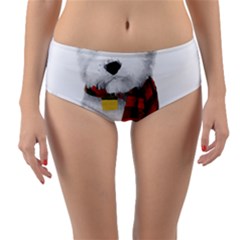 West Highland White Terrier T- Shirt Cute West Highland White Terrier Drawing T- Shirt Reversible Mid-waist Bikini Bottoms by ZUXUMI