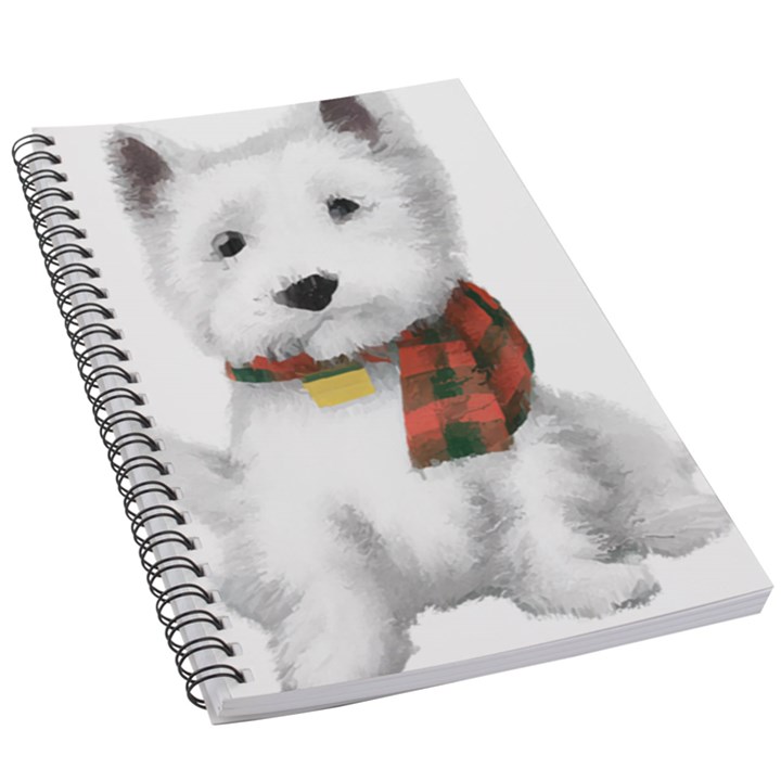 West Highland White Terrier T- Shirt Cute West Highland White Terrier Drawing T- Shirt 5.5  x 8.5  Notebook