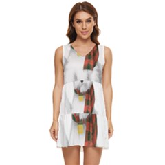 West Highland White Terrier T- Shirt Cute West Highland White Terrier Drawing T- Shirt Tiered Sleeveless Mini Dress by ZUXUMI