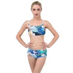 Whale T- Shirt Cute Whale Drawing T- Shirt (1) Layered Top Bikini Set by ZUXUMI