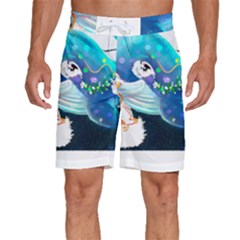 Whale T- Shirt Cute Whale Drawing T- Shirt (1) Men s Beach Shorts