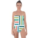 Striped Colorful Pattern Graphic Tie Back One Piece Swimsuit View1