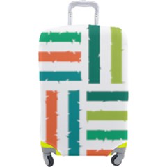 Striped Colorful Pattern Graphic Luggage Cover (large) by Pakjumat