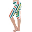 Striped Colorful Pattern Graphic Lightweight Velour Cropped Yoga Leggings View2