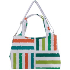 Striped Colorful Pattern Graphic Double Compartment Shoulder Bag by Pakjumat