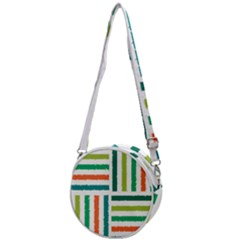 Striped Colorful Pattern Graphic Crossbody Circle Bag by Pakjumat