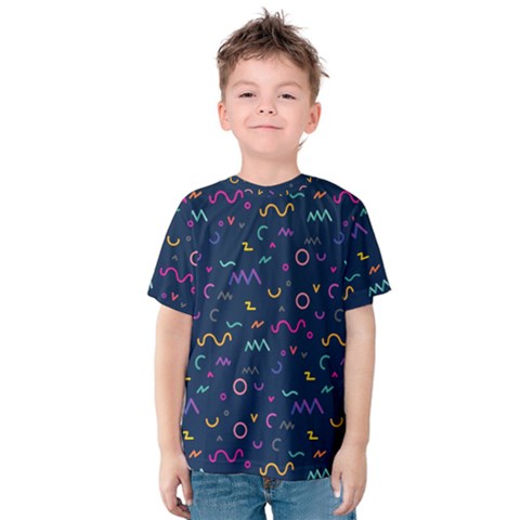 Scribble Pattern Texture Kids  Cotton T-shirt by Pakjumat