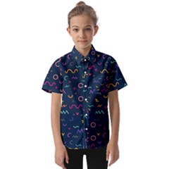 Scribble Pattern Texture Kids  Short Sleeve Shirt by Pakjumat