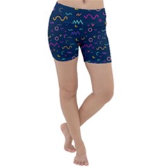 Scribble Pattern Texture Lightweight Velour Yoga Shorts by Pakjumat