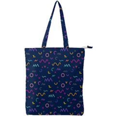 Scribble Pattern Texture Double Zip Up Tote Bag by Pakjumat