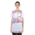 Bull Terrier T- Shirt A Painting Of A Black And White Bull Terrier On Pink Background T- Shirt Skirt Hem Sports Top View1