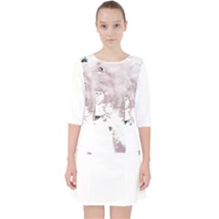 Bull Terrier T- Shirt A Painting Of A Bull Terrier With Its Tongue Out T- Shirt Quarter Sleeve Pocket Dress