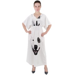 Bull Terrier T- Shirt White Look Calm Bull Terrier 23 T- Shirt V-neck Boho Style Maxi Dress