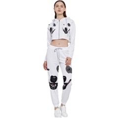 Bull Terrier T- Shirt White Look Calm Bull Terrier 23 T- Shirt Cropped Zip Up Lounge Set