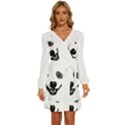 Bull Terrier T- Shirt White Look Calm Bull Terrier 23 T- Shirt Long Sleeve Waist Tie Ruffle Velvet Dress View1