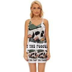 What The Fucculent T- Shirt What The Fucculent T- Shirt V-neck Satin Pajamas Set by ZUXUMI