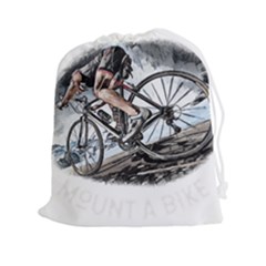 When The World Becomes Too Much Mount T- Shirt When The World Becomes T O O M U C H, Mount A Bike! T Drawstring Pouch (2xl) by ZUXUMI