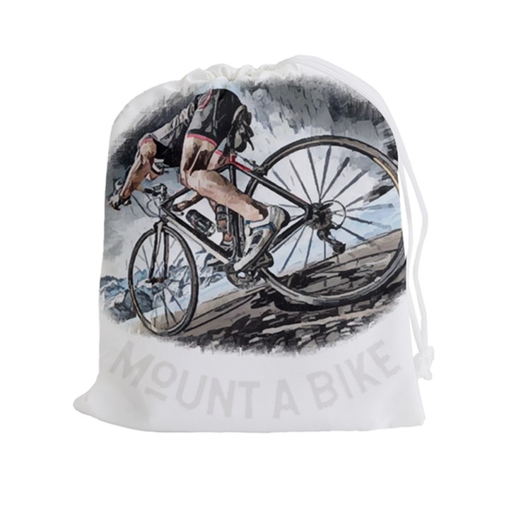 When The World Becomes Too Much Mount T- Shirt When The World Becomes T O O M U C H, Mount A Bike! T Drawstring Pouch (2XL)